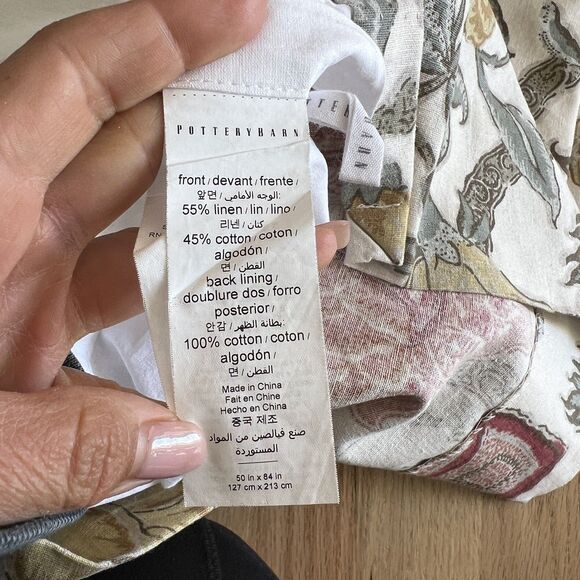 Pottery Barn 2-in-1 Pole Top Cynthia Palampore Printed 2-Curtains 50"x84” EUC - Picture 3 of 5